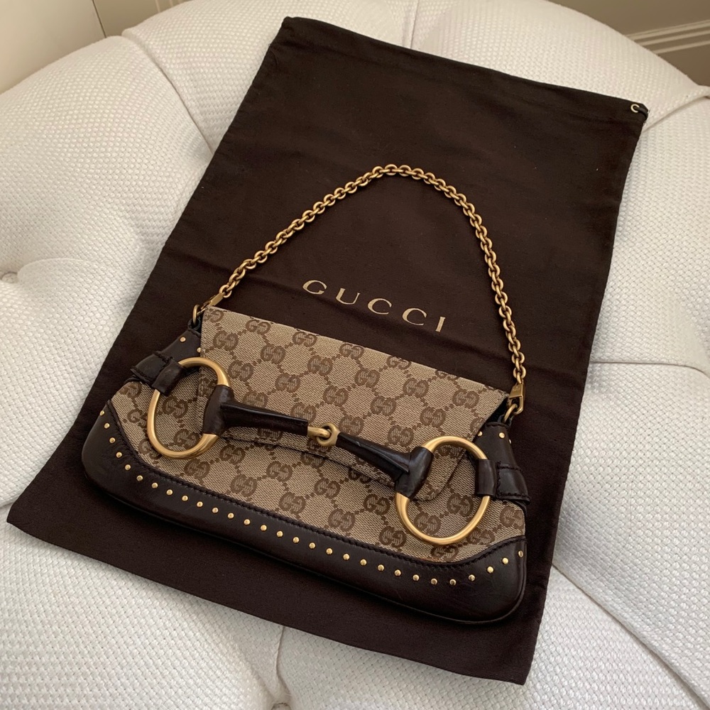 GUCCI VINTAGE ICONIC HORSEBIT POCHETTE BAG
